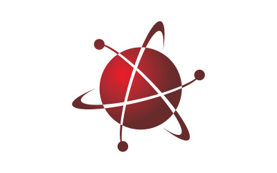 Vettore del modello di logo della scienza della tecnologia dell&amp;#39;atomo
