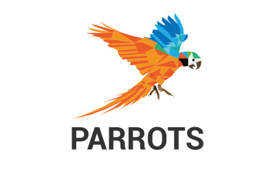 Geometryczne projektowanie logo papugi