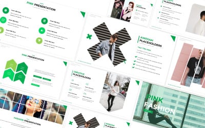 Modello PowerPoint di moda verde