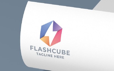 Шаблон логотипа Flash Cube Pro