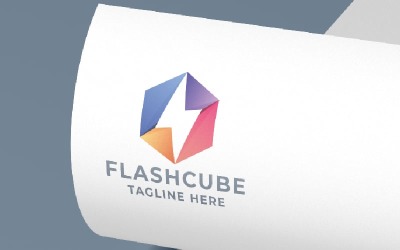 Шаблон логотипу Flash Cube Pro