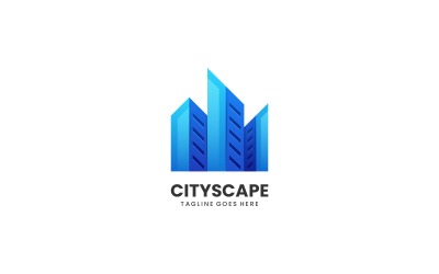 Style de logo dégradé de paysage urbain