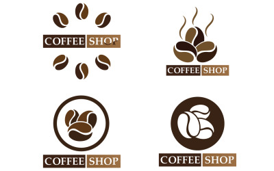 Coffee bean logo and symbol shop image v30