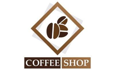 Kaffeböna logotyp och symbol butik bild v25