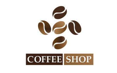 Kaffeböna-logotyp och symbolbutikbild v26