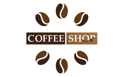 Kaffeebohnen-Logo und Symbol-Shop-Bild v7