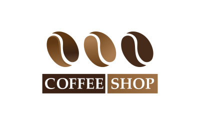 Koffieboonlogo en symboolwinkelafbeelding v17