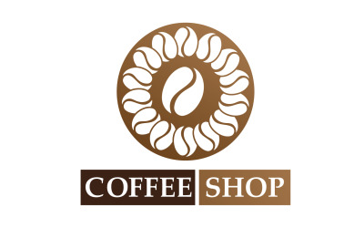 Koffieboonlogo en symboolwinkelafbeelding v19