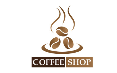 Koffieboonlogo en symboolwinkelafbeelding v21