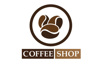 Logo i symbol ziarna kawy obraz sklepu v15