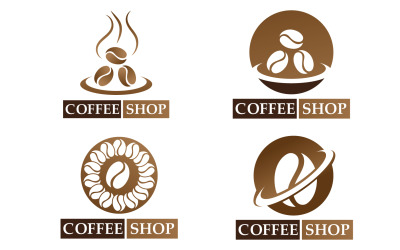 Logo i symbol ziarna kawy obraz sklepu v32