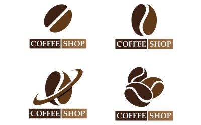 Logotipo de grano de café y imagen de tienda de símbolos v31