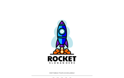 Plantilla de logotipo de mascota simple de cohete