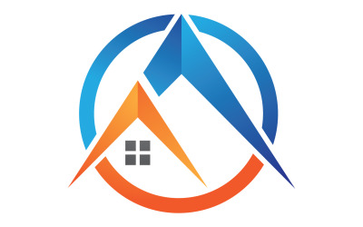 Prodej domů, nemovitosti, logo budovy vector v64