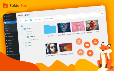 Folder Fox - Mediamappar och sök efter Wordpress