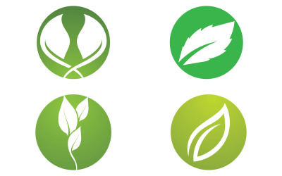 Groen blad, Natuur groene boom element sjabloon ontwerp logo v62