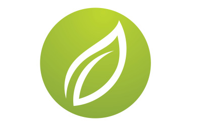 Grünes Blatt, Naturgrünes Baumelement-Schablonendesignlogo v54