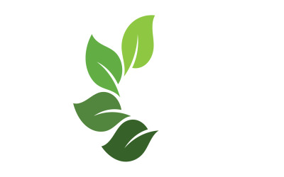 Hoja verde, logotipo de diseño de plantilla de elemento de árbol verde natural v18