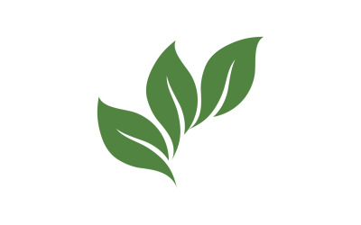 Hoja verde, logotipo de diseño de plantilla de elemento de árbol verde natural v23