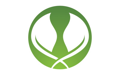 Hoja verde, logotipo de diseño de plantilla de elemento de árbol verde natural v45