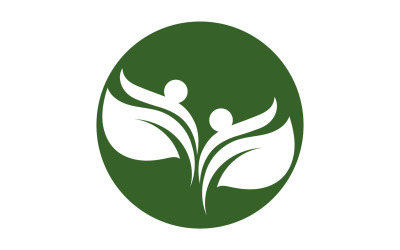 Hoja verde, logotipo de diseño de plantilla de elemento de árbol verde natural v50