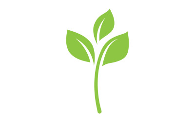 Hoja verde, naturaleza árbol verde elemento plantilla diseño logotipo v10