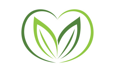 Hoja verde, naturaleza árbol verde elemento plantilla diseño logotipo v11