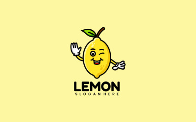 Logotipo de dibujos animados de la mascota de limón