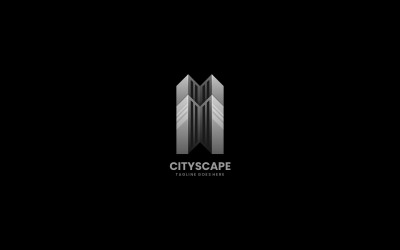 Modello di logo gradiente paesaggio urbano