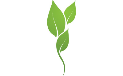 Yeşil yaprak, Doğa yeşil ağaç öğesi şablon tasarım logosu v21