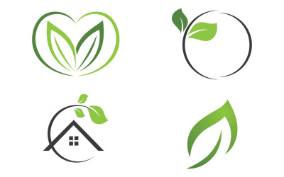 Зелений лист, природа, зелене дерево, елемент шаблону дизайну логотипу v64
