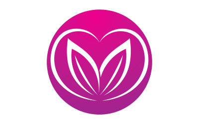 Zielony liść, natura zielony element drzewa szablon projektu logo v43