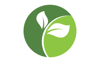 Zielony liść, natura zielony element drzewa szablon projektu logo v44