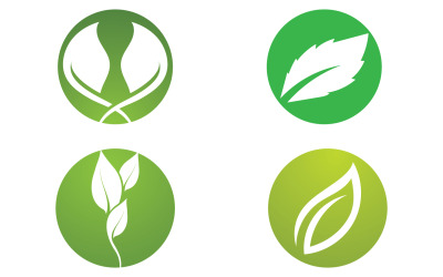 Zielony liść, natura zielony element drzewa szablon projektu logo v62