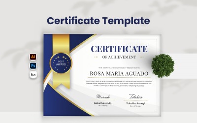 Blue Gold Certificate Template