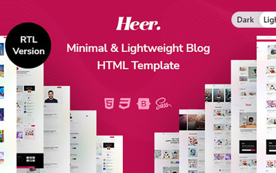 Heer - Minimal &amp;amp; Lätt blogg HTML-mall