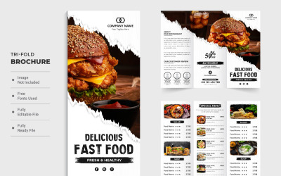 Affiche et brochure de menu de cuisine moderne