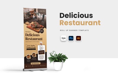 Delicious Resto Roll Up Banner