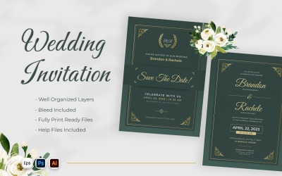 Green Concept Wedding Invitation