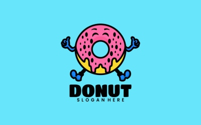 Logo de dibujos animados de la mascota de Donuts