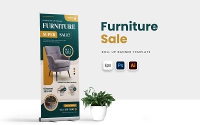 Roll-up-Banner zum Verkauf von Möbeln