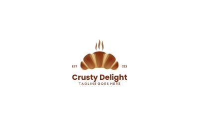 Croissant com estilo de logotipo gradiente