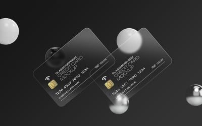 Glass Effect Kreditkort Mockup Vol 03