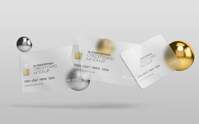 Mockup de Tarjeta de Crédito con Efecto de Vidrio Vol 11