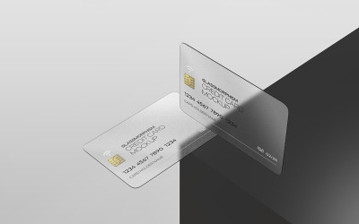 Mockup de Tarjeta de Crédito con Efecto de Vidrio Vol 14