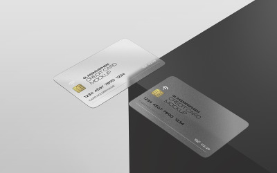Mockup de Tarjeta de Crédito con Efecto de Vidrio Vol 15