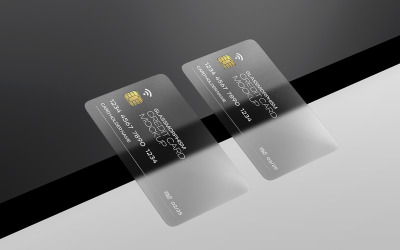 Mockup de Tarjeta de Crédito con Efecto de Vidrio Vol 17