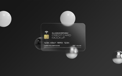 Mockup di carta di credito effetto vetro Vol 02