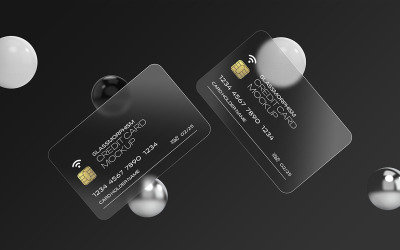 Mockup di carta di credito effetto vetro Vol 04