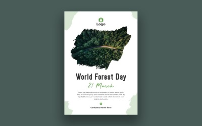 World forest day poster template design